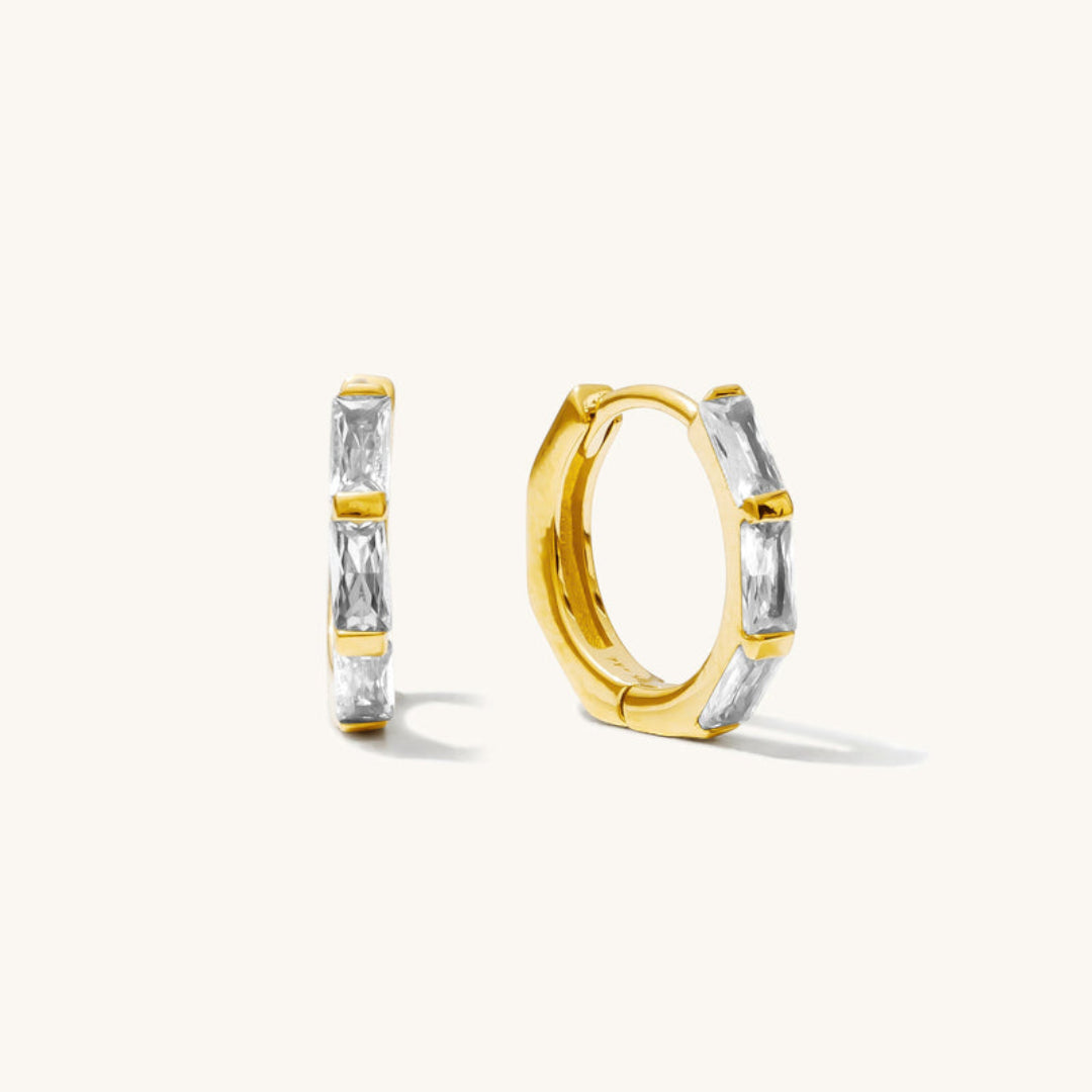 Baguette Huggie Hoop Earrings