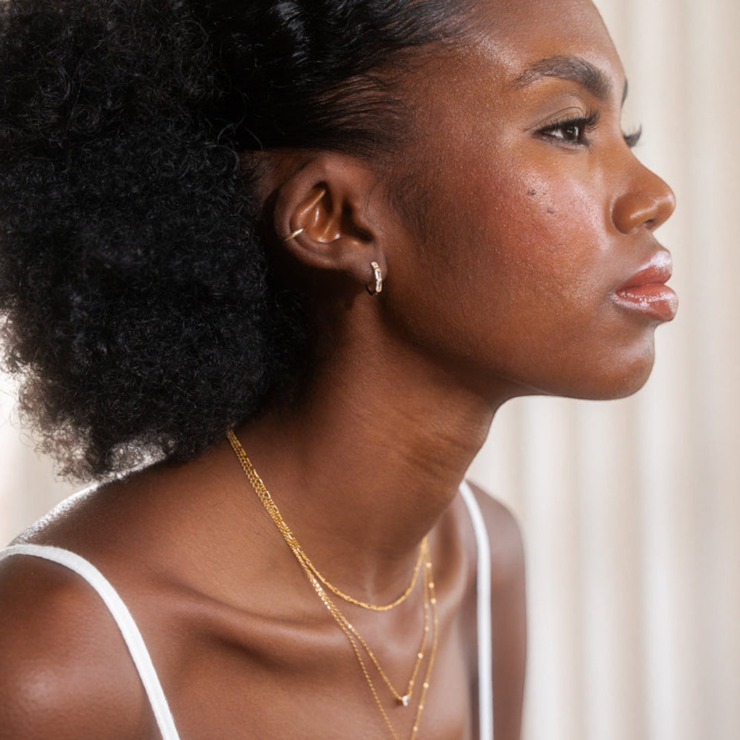 Baguette Huggie Hoop Earrings